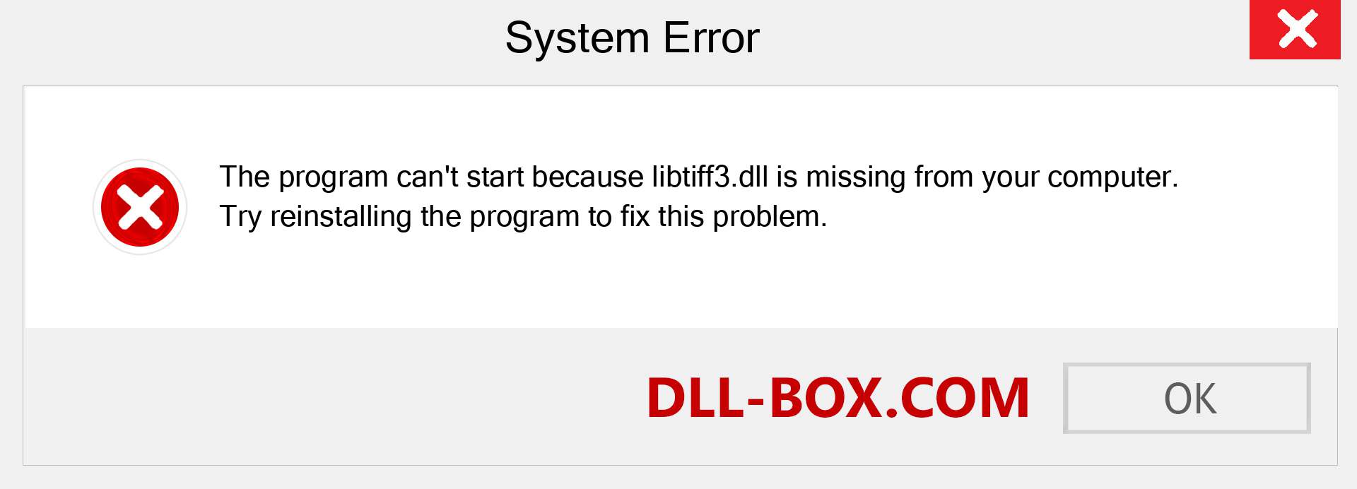  libtiff3.dll file is missing?. Download for Windows 7, 8, 10 - Fix  libtiff3 dll Missing Error on Windows, photos, images